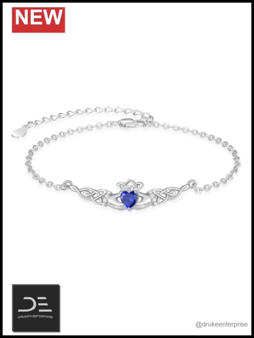 Sterling Silver Claddagh Bracelet Celtic Knot Irish Jewelry